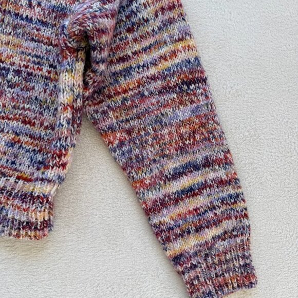 Forever 21 Cozy Multicolor Knit Crop Sweater Fall Autumn Core Chic Size L - Picture 6 of 14